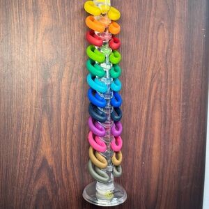 Stem markers wine complements rainbow stemmed wine glass markers rings - 12 set